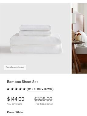 Quince Bamboo Sheet Set - White